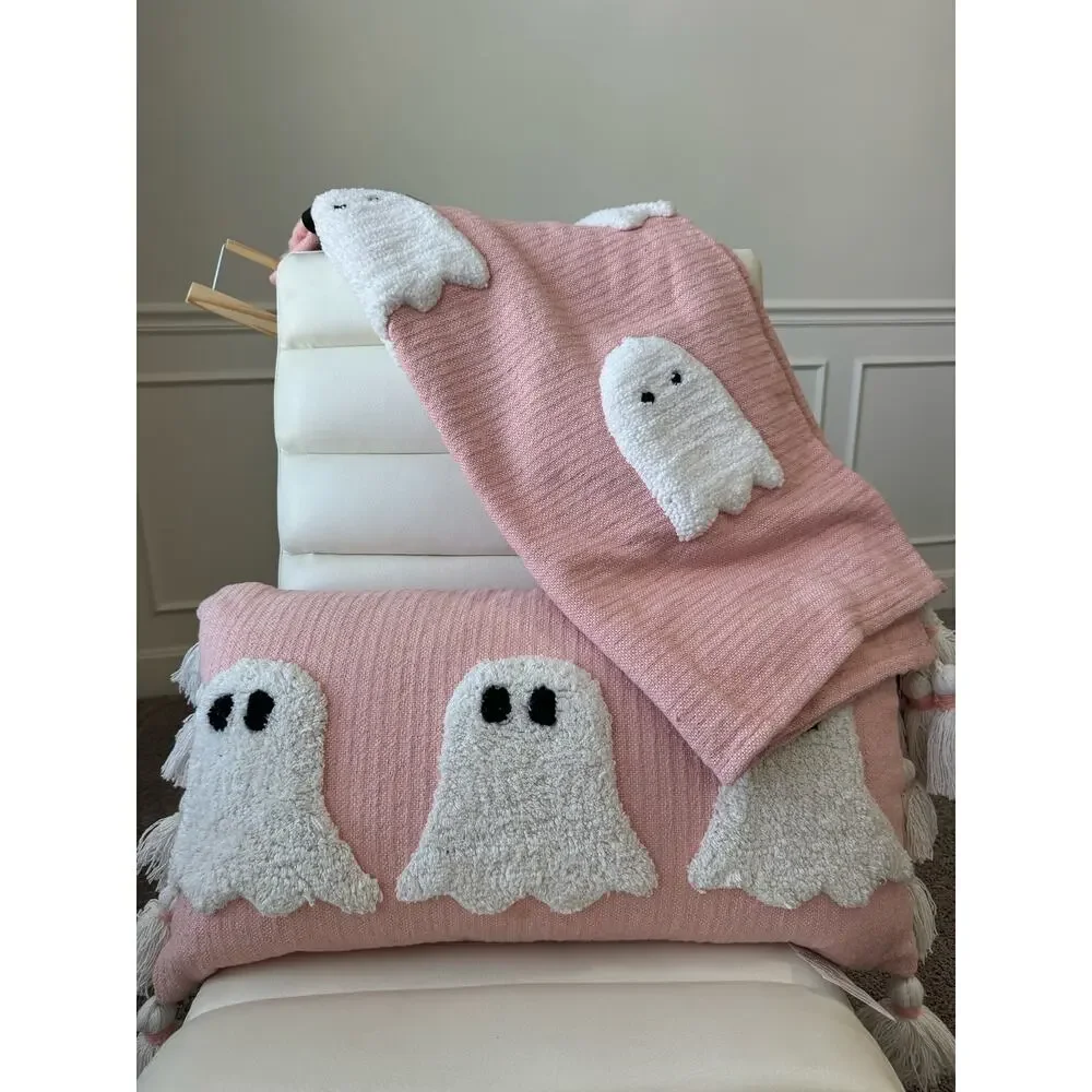 NWT Rachel Zoe Ghost Throw Blanket Pink